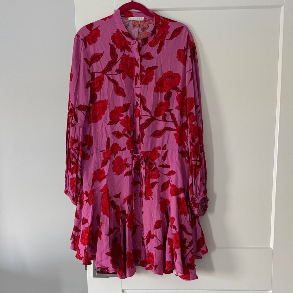 Karlie Red and Pink Long Sleeve Dress